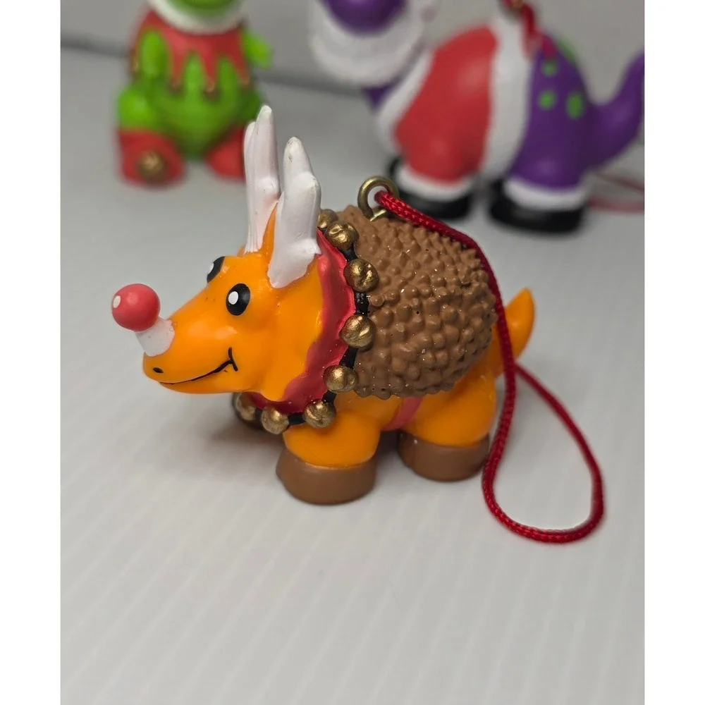 Vintage Christmas Dinosaur Ornaments Lot House of Lloyd 1993‎ Preowned